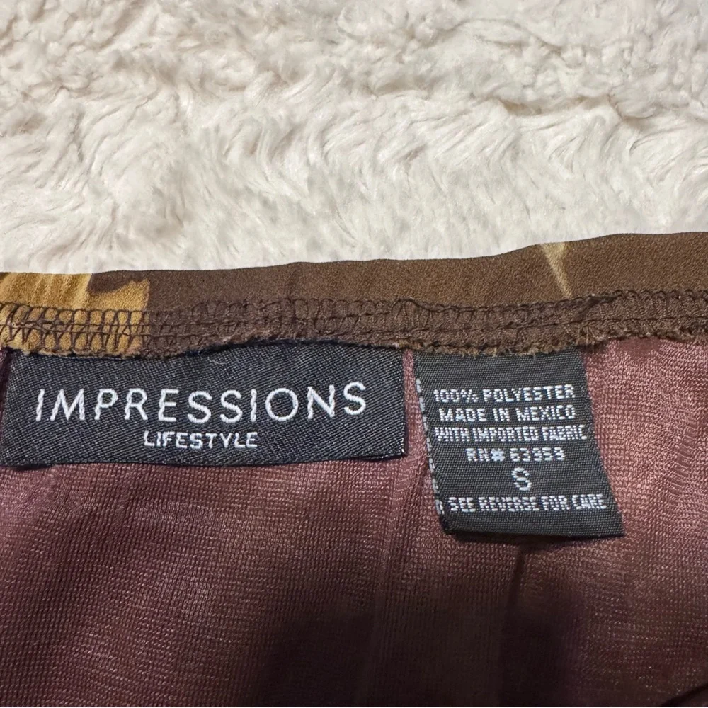 Impressions whimsgoth Brown Floral Maxi Skirt Y2K Boho Cottagecore Size 8 - Picture 4 of 5